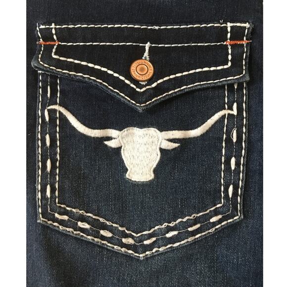 Thread Market 7/28 Bootcut Jeans Red & White Accent Thread Steers on Pockets - Picture 3 of 5